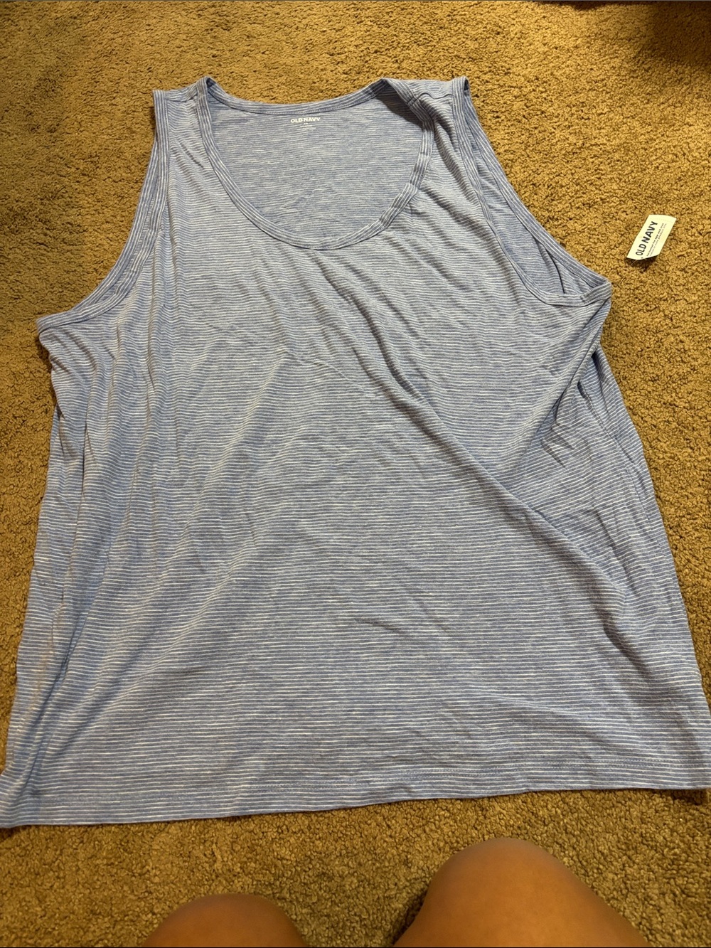 Old Navy Blue and White Thin-Striped Tank
